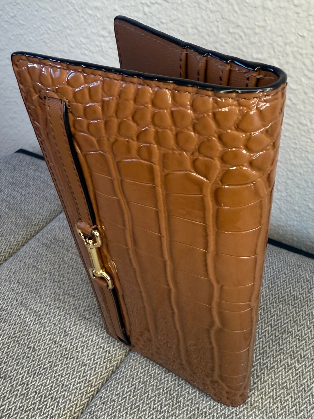 Michael Kors Brown Crocodile Embossed Wallet - Picture 11 of 15